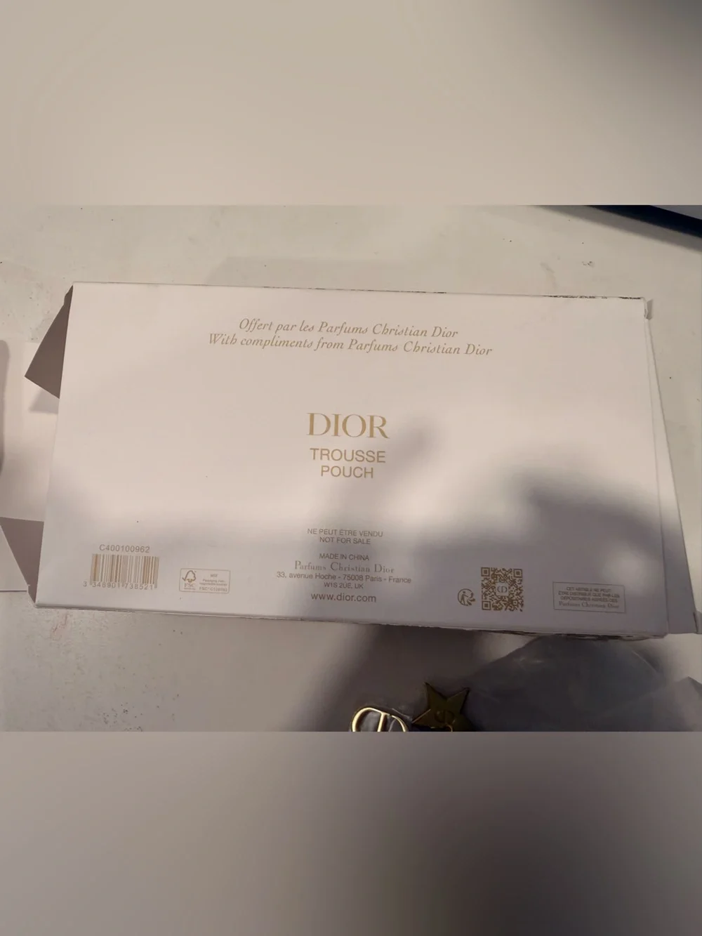 NEW Christian Dior Gold Glitter Cosmetic Pouch